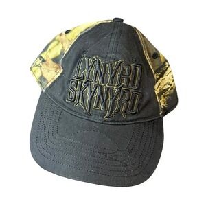 Vintage Lynyrd Skynyrd Hat Mens Black Camo Snapback Band Cap Center Stage